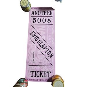 Vintage 1981 Eric Clapton Another Ticket 5008 Tour Poster 11x30 RSO Records